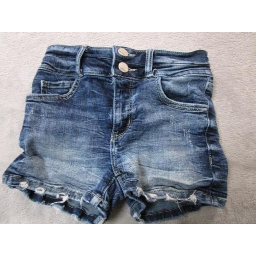 BKE Youth Jean Shorts Girls 14 Blue Denim Cutoff Distressed Frayed Hem Casual